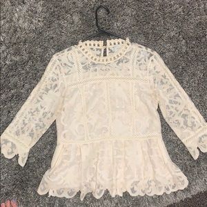 Cream lace blouse